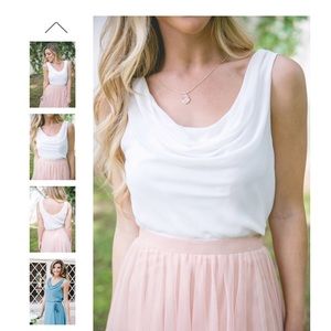 ADELE CHIFFON REVERSIBLE TOP in white